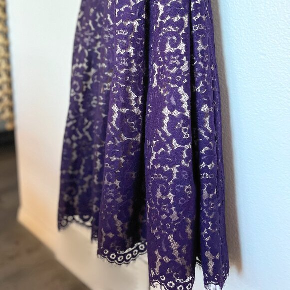 Lace Fit & Flare Dress - Plum - Excellent Condition - Size 6P (with pockets!) - Picture 6 of 6